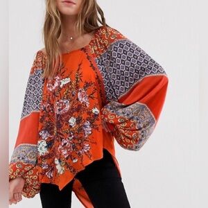 Free People Positano Printed Blouse